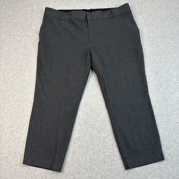 Ava & Viv Capri Pants WMNS 20W Heathered Gray High Rise Stretch Cropped Straight - Picture 2 of 11